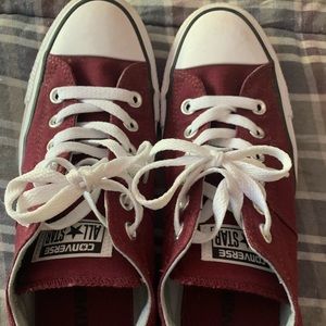 Maroon converse sneakers